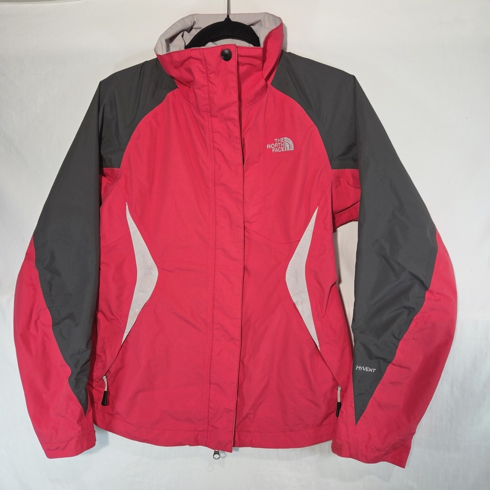 The North Face HyVent Rain Jacket Womens Small Pink Grey Waterproof *Shell Only*